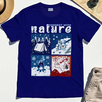 Connect With Nature Winter Camping T-Shirt