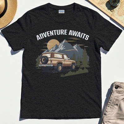 Overlanding Camping Adventure Awaits Mountain Sunset T-Shirt