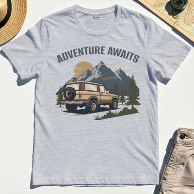 Overlanding Camping Adventure Awaits Mountain Sunset T-Shirt
