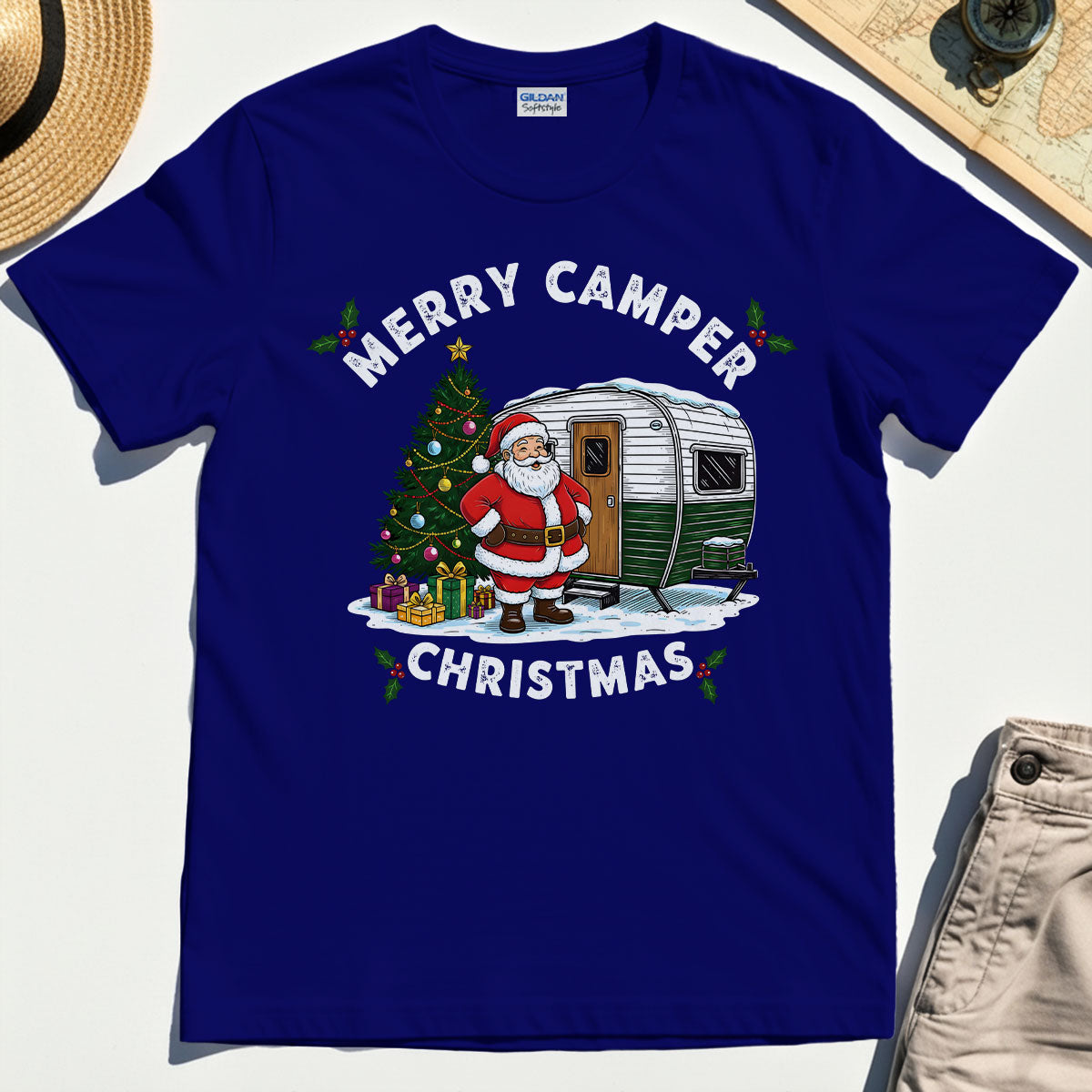 “Merry Camper Christmas” Outdoor Holiday Camper T-Shirt