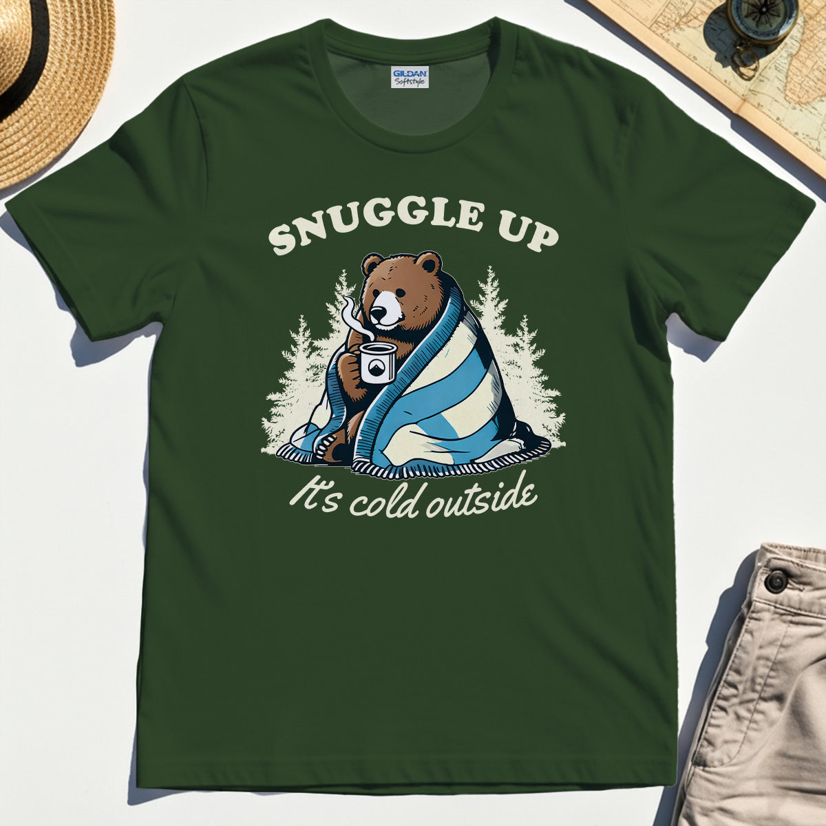 Snuggle Up Bear Camping T-Shirt