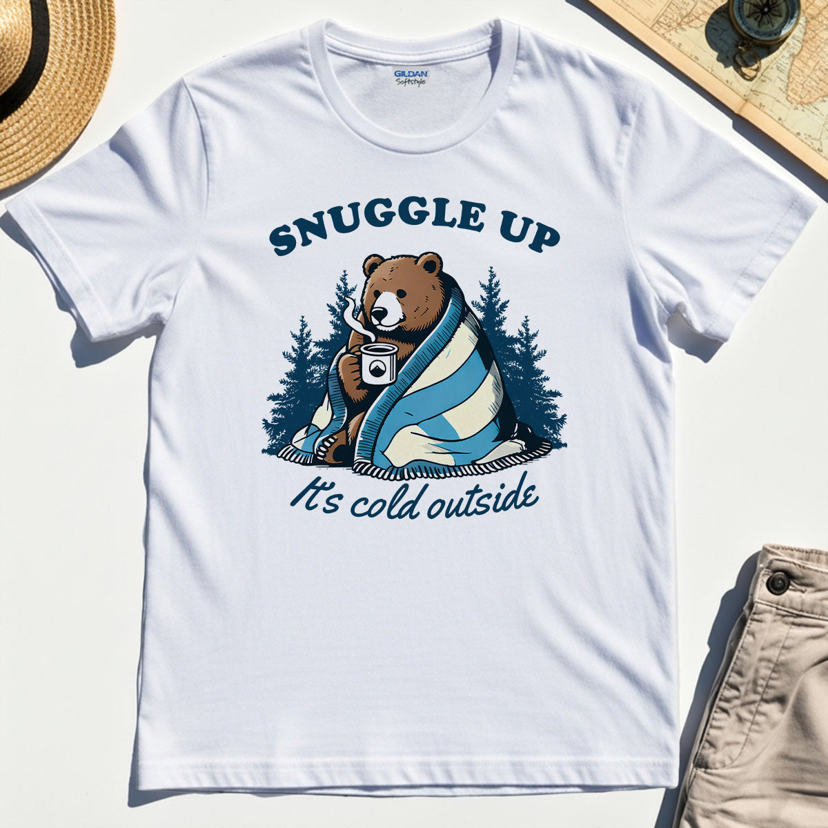 Snuggle Up Bear Camping T-Shirt