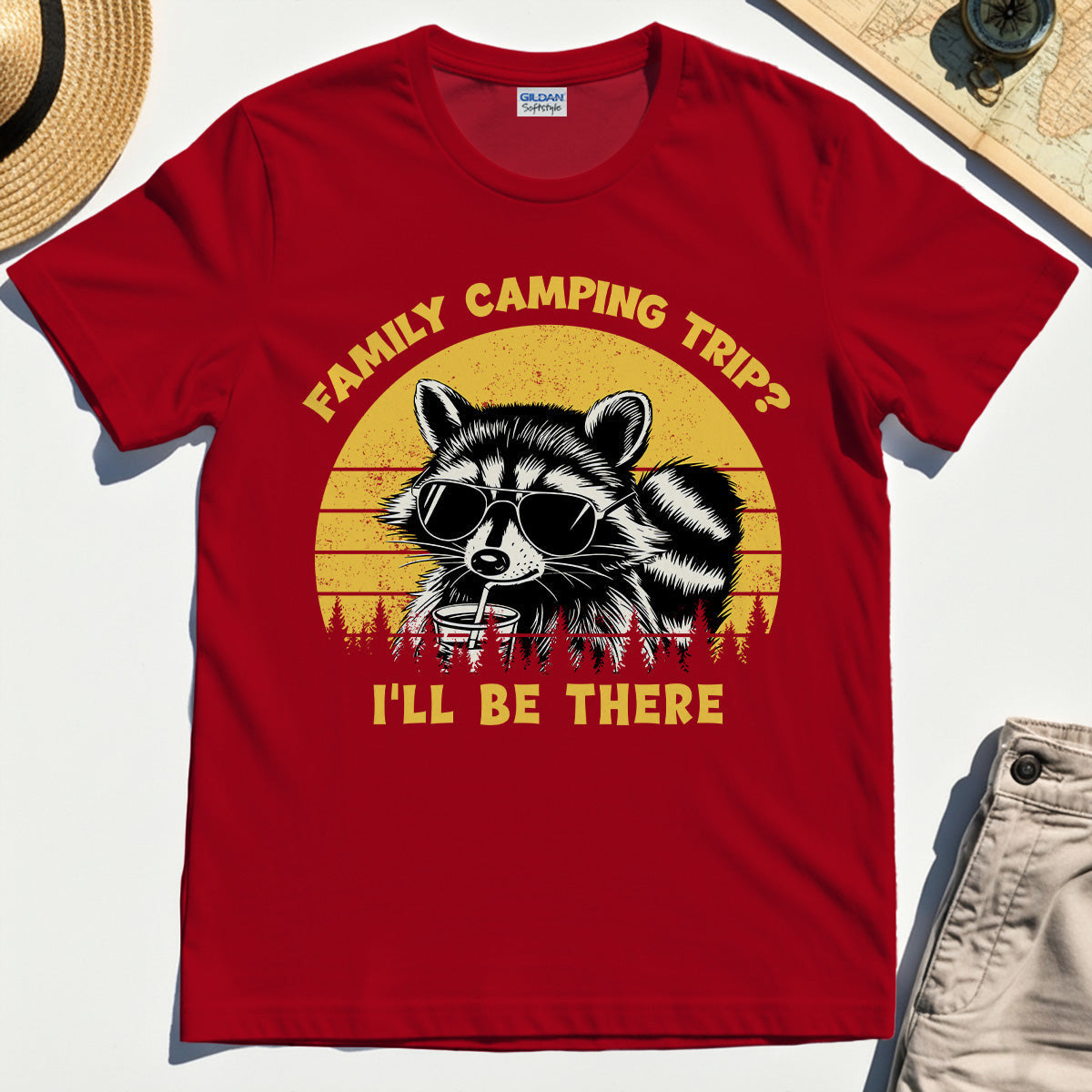 I’ll Be There Funny Raccoon Camping T-Shirt