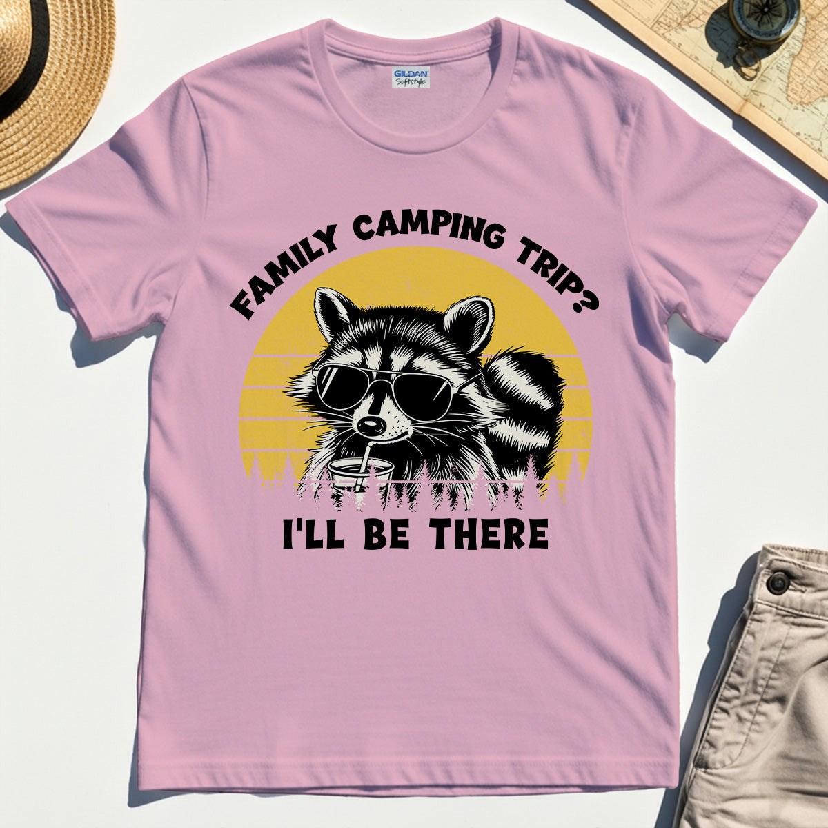 I’ll Be There Funny Raccoon Camping T-Shirt