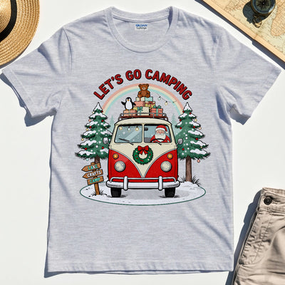 “Let’s Go Camping” Santa Road Trip Camping T-Shirt