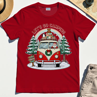 “Let’s Go Camping” Santa Road Trip Camping T-Shirt