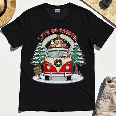 “Let’s Go Camping” Santa Road Trip Camping T-Shirt
