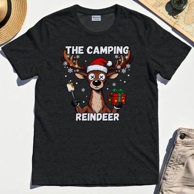 “The Camping Reindeer” Funny Camping Reindeer T-Shirt