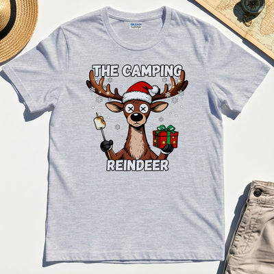 “The Camping Reindeer” Funny Camping Reindeer T-Shirt