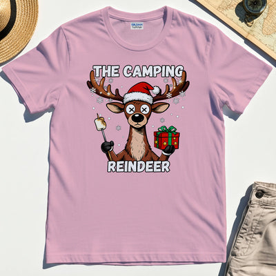“The Camping Reindeer” Funny Camping Reindeer T-Shirt