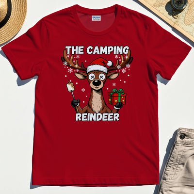“The Camping Reindeer” Funny Camping Reindeer T-Shirt