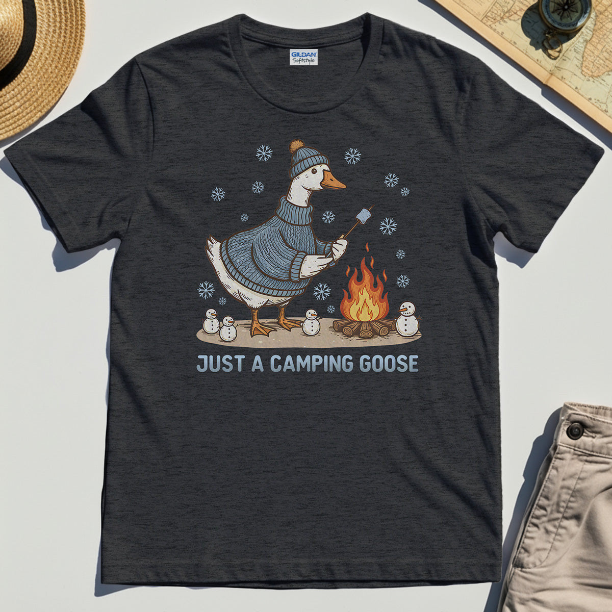 Funny Goose 'Just A Camping Goose' Outdoor Holiday Tee