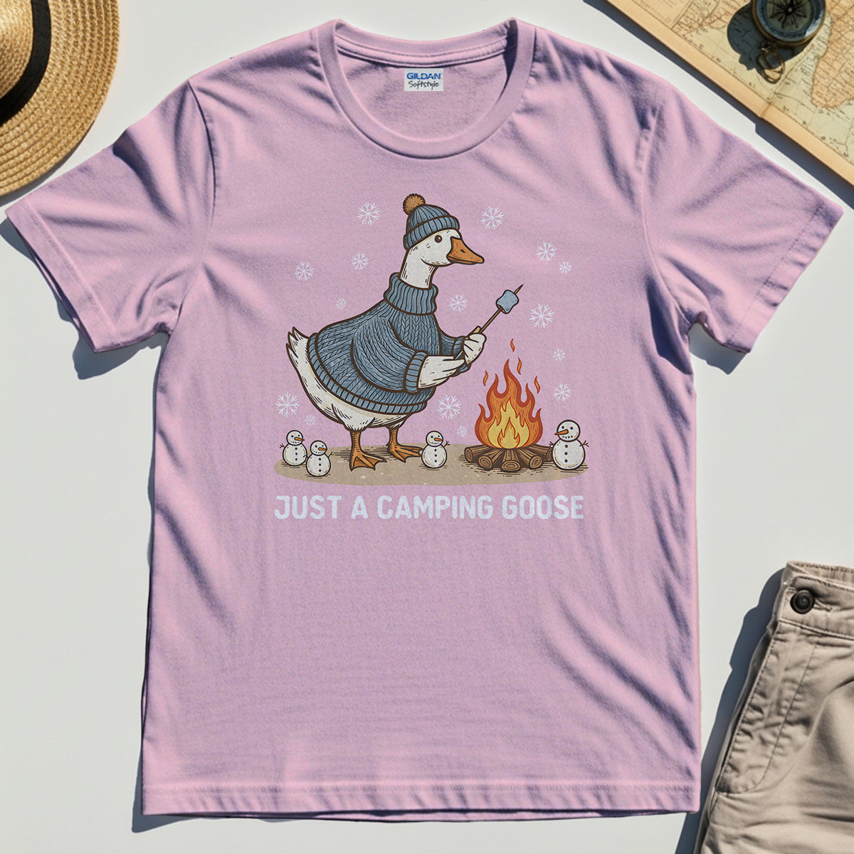 Funny Goose 'Just A Camping Goose' Outdoor Holiday Tee