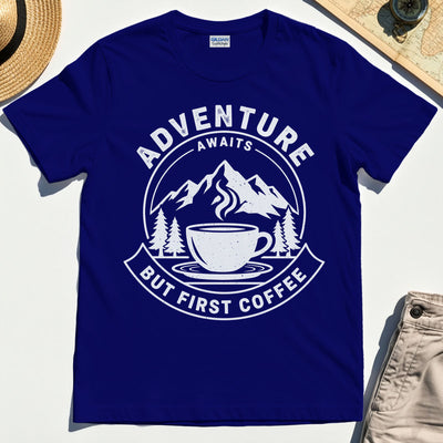 Adventure Coffee Lover Sage Green Camping T-Shirts