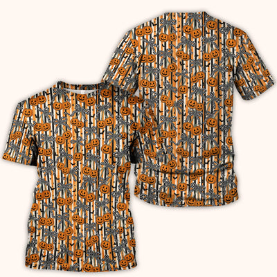 Halloween Bow Stripe Print Scrub Top, Comfortable Scrubs for Nurses