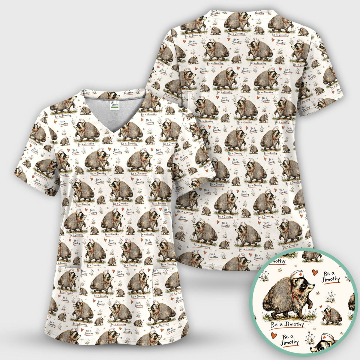 Funny Be A Jimothy Opossum Nurse Scrub Top, Comfortable Scrubs for Nurses