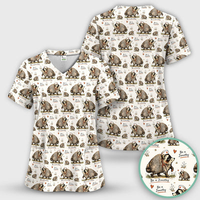 Funny Be A Jimothy Opossum Nurse Scrub Top, Comfortable Scrubs for Nurses