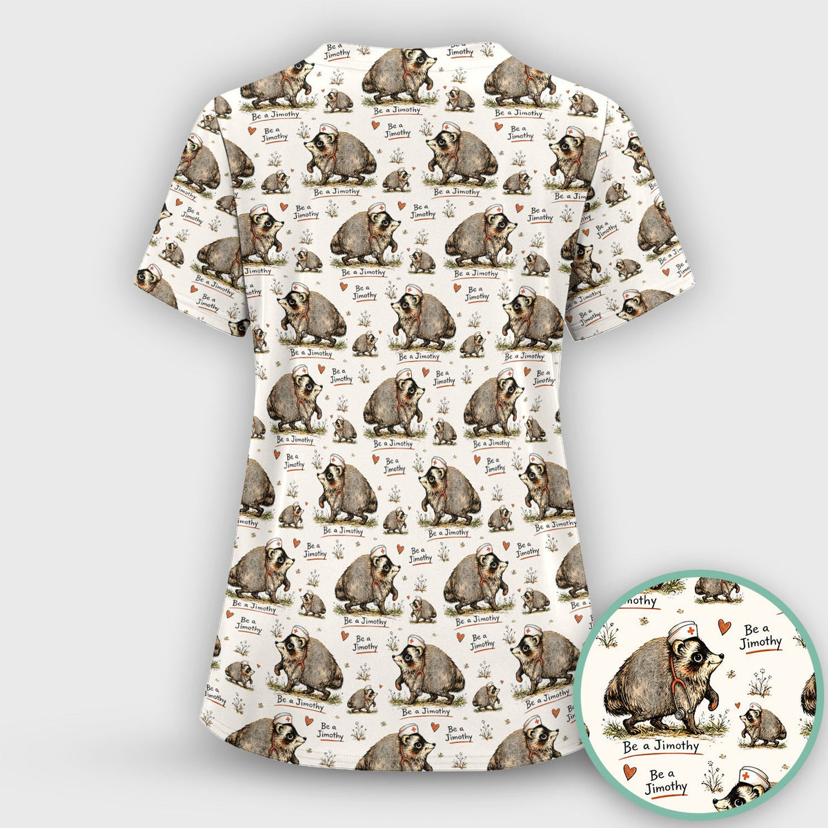 Funny Be A Jimothy Opossum Nurse Scrub Top, Comfortable Scrubs for Nurses