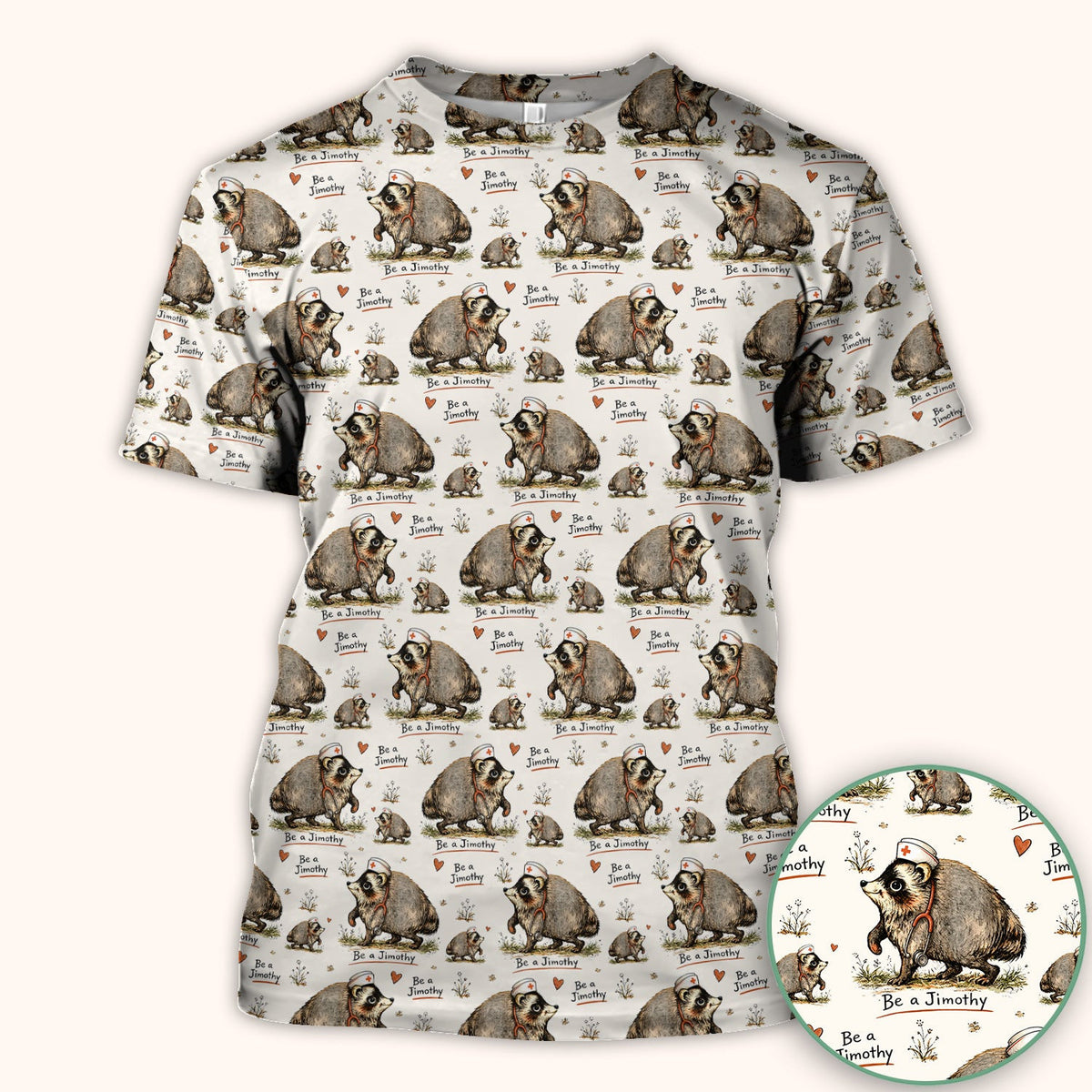 Funny Be A Jimothy Opossum Nurse Scrub Top, Comfortable Scrubs for Nurses