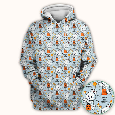 Funny Halloween Stick Or Treat Mummy Nurse Scrub Top, Comfortable Scrubs for Nurses