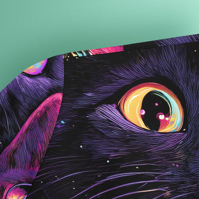 Colorful Neon Cat Faces Scrub Top, Comfortable Scrubs for Nurses
