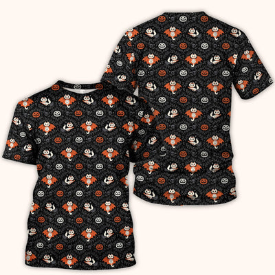 Cute Halloween Vampire Cat Pattern Scrub Top, Comfortable Scrubs for Nurses