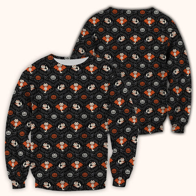 Cute Halloween Vampire Cat Pattern Scrub Top, Comfortable Scrubs for Nurses
