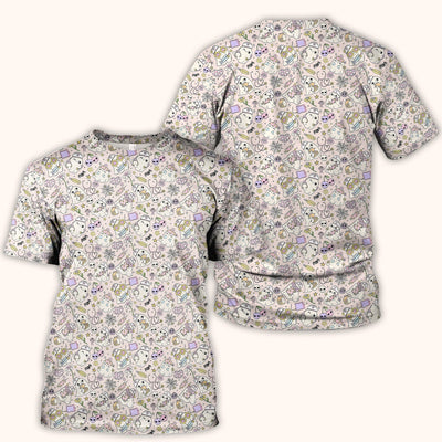Cute Halloween Nurse Ghosts Pattern Scrub Top, Comfortable Scrubs for Nurses