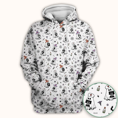 Halloween Ghost Nurses With X-Rays Scrub Top, Comfortable Scrubs for Nurses