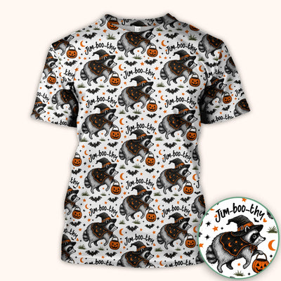 Funny Jim Boo Thy Raccoon Scrub Top, Comfortable Scrubs for Nurses