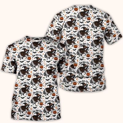 Funny Jim Boo Thy Raccoon Scrub Top, Comfortable Scrubs for Nurses