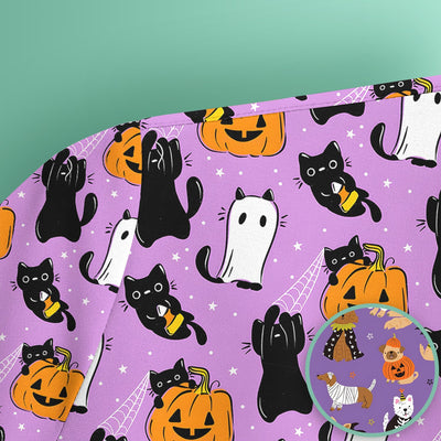 Cute Halloween Costume Dogs Scrub Top, Comfortable Scrubs for Nurses