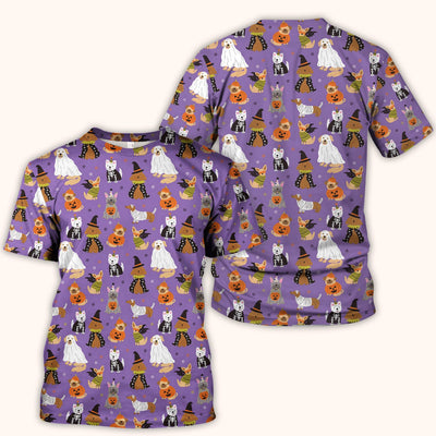 Cute Halloween Costume Dogs Scrub Top, Comfortable Scrubs for Nurses