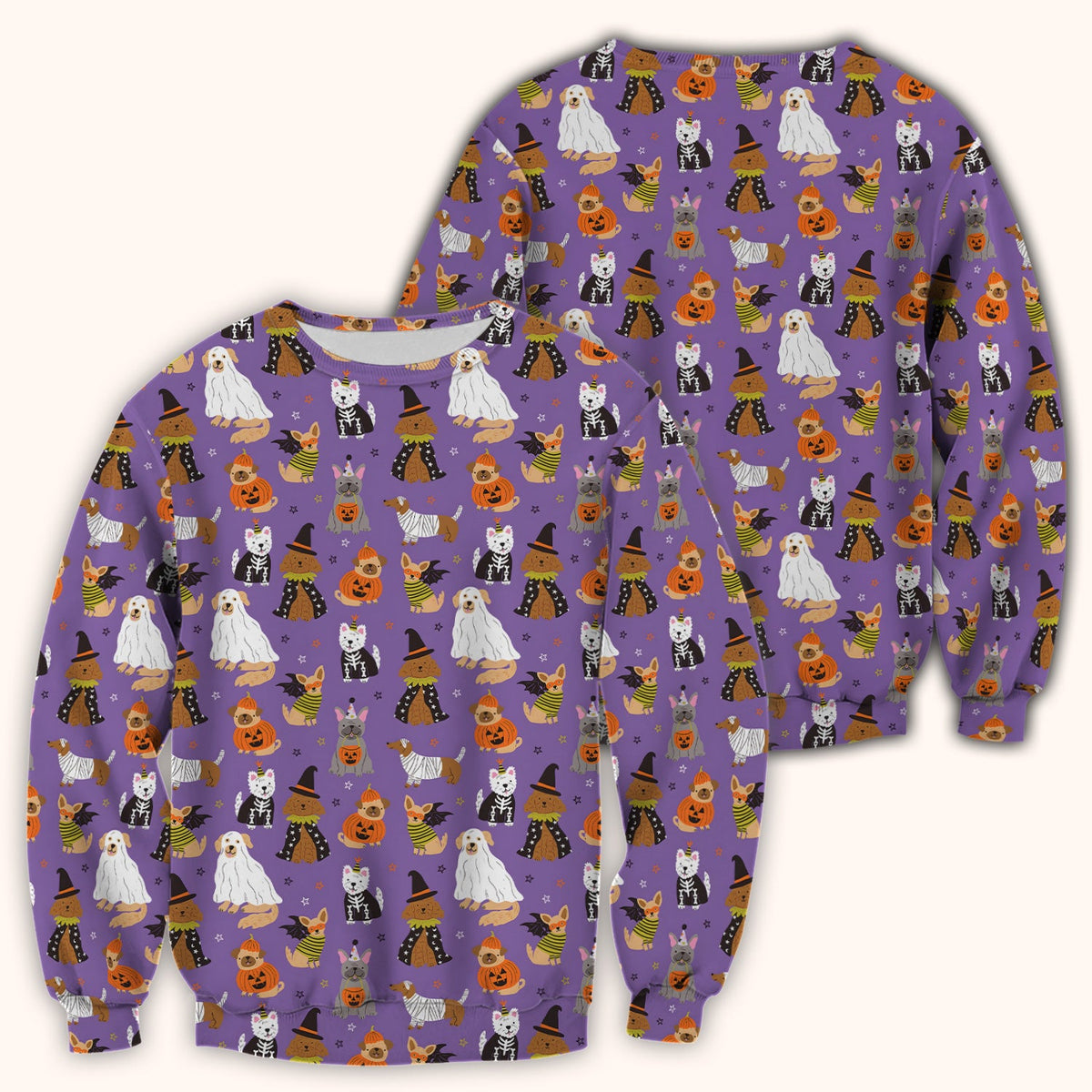 Cute Halloween Costume Dogs Scrub Top, Comfortable Scrubs for Nurses