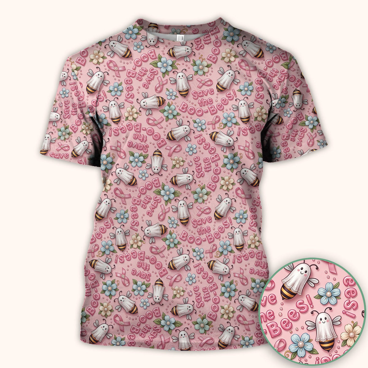 Save The Boo-Bees with Ribbon Scrub Top, Comfortable Scrubs for Nurses