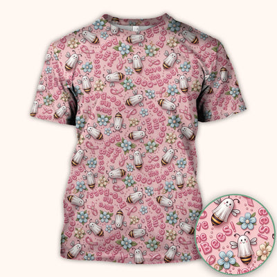 Save The Boo-Bees with Ribbon Scrub Top, Comfortable Scrubs for Nurses