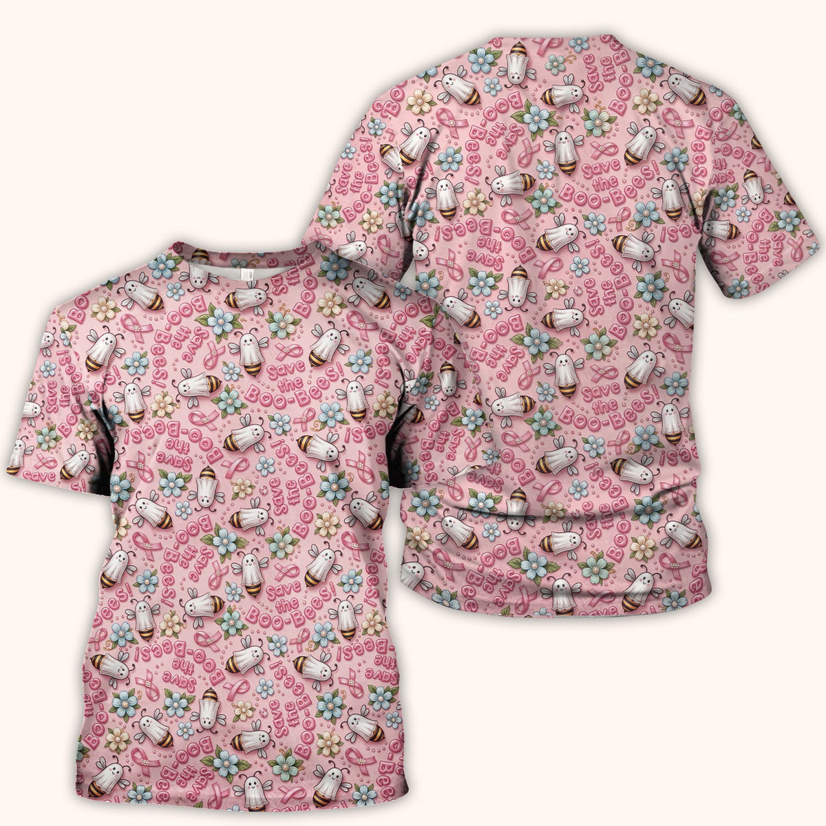 Save The Boo-Bees with Ribbon Scrub Top, Comfortable Scrubs for Nurses