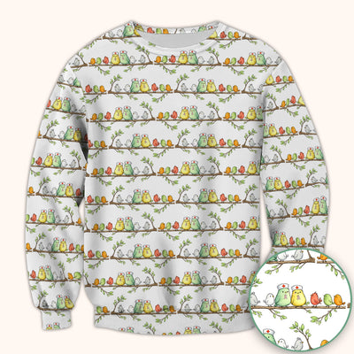 Cute Nurse Birds On Branches Scrub Top, Comfortable Scrubs for Nurses