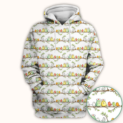 Cute Nurse Birds On Branches Scrub Top, Comfortable Scrubs for Nurses