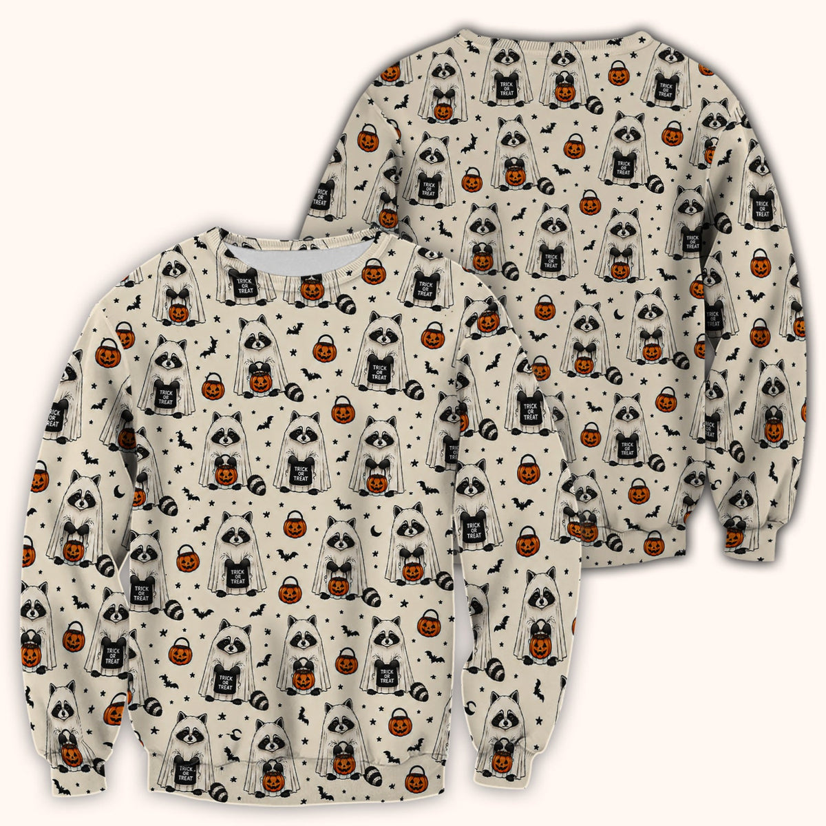 Cute Halloween Ghost Raccoon Scrub Top, Comfortable Scrubs for Nurses