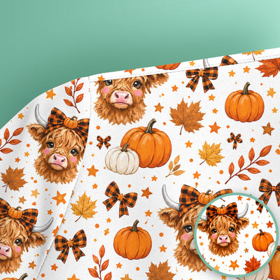 Cute Fall Highland Cow Scrub Top, Comfortable Scrubs for Nurses