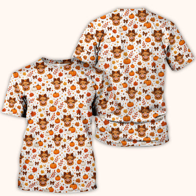 Cute Fall Highland Cow Scrub Top, Comfortable Scrubs for Nurses