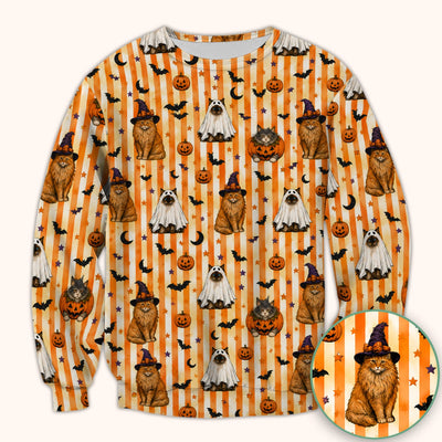 Halloween Cat Print Scrub Top, Comfortable Scrubs for Nurses
