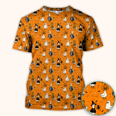 Spooky Halloween Goose Scrub Top, Comfortable Scrubs for Nurses