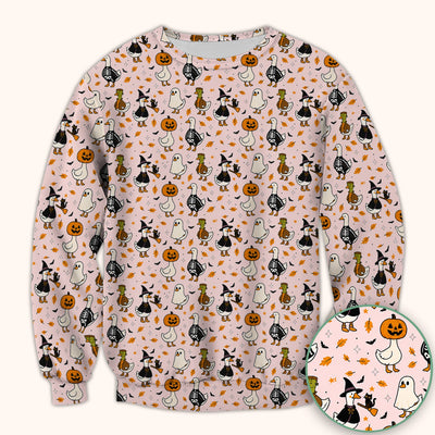 Spooky Halloween Goose Scrub Top, Comfortable Scrubs for Nurses