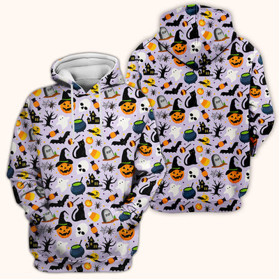 Ghost Pumpkin Witch Pattern Scrub Top, Comfortable Scrubs for Nurses