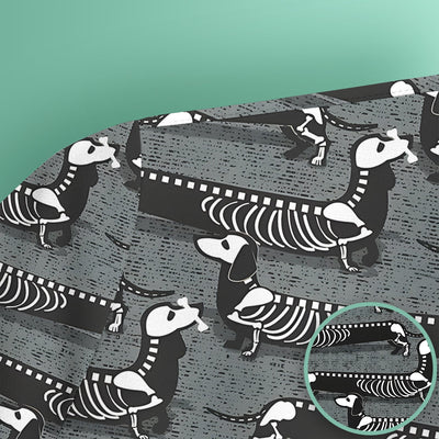 X-Ray Dachshund Skeleton Scrub Top, Comfortable Scrubs for Nurses