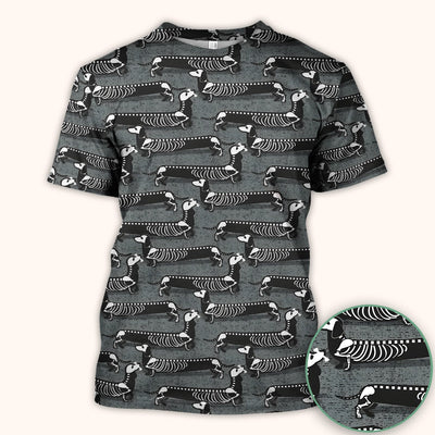 X-Ray Dachshund Skeleton Scrub Top, Comfortable Scrubs for Nurses
