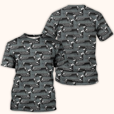 X-Ray Dachshund Skeleton Scrub Top, Comfortable Scrubs for Nurses