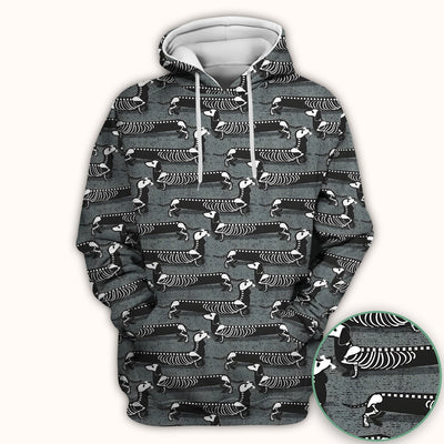 X-Ray Dachshund Skeleton Scrub Top, Comfortable Scrubs for Nurses
